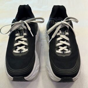 Hoka Black and White Athletic Shoes with Modern Design